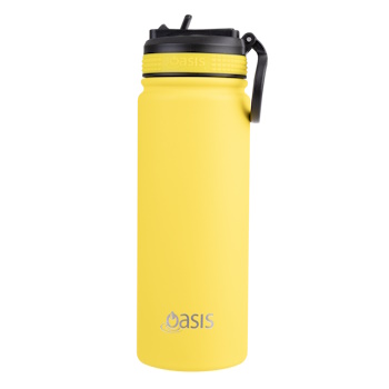 Oasis Stainless Steel Double Wall Insulated Challenger Sports Bottle  550ml - Neon Yellow