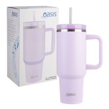 Oasis Stainless Steel Double Wall Insulated Commuter Travel Tumbler 1.2l  ORCHID