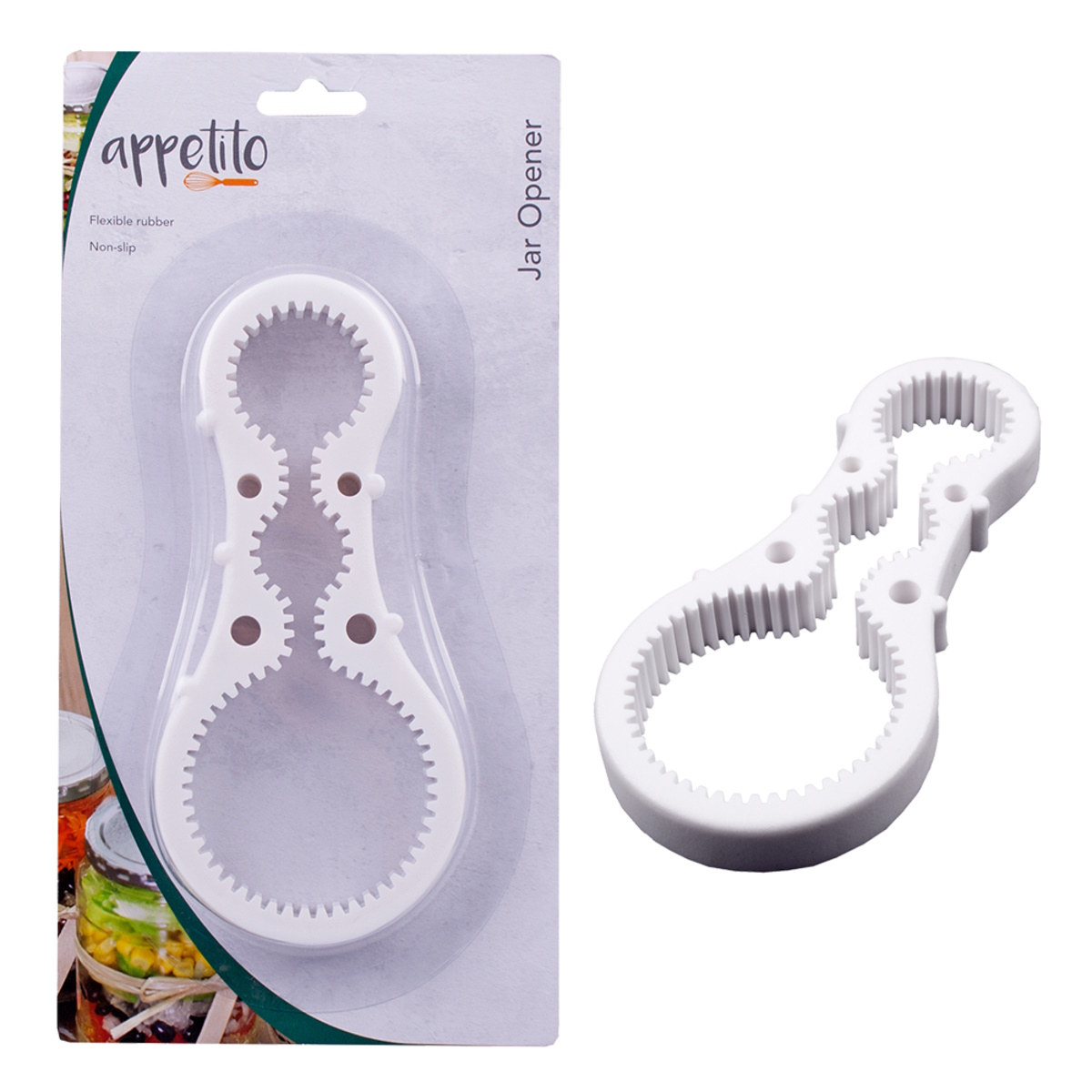 Appetito Rubber Jar Opener - White-1