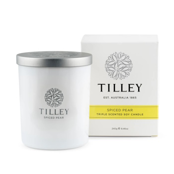 Tilley Classic White Spiced Pear Soy Candle 240g