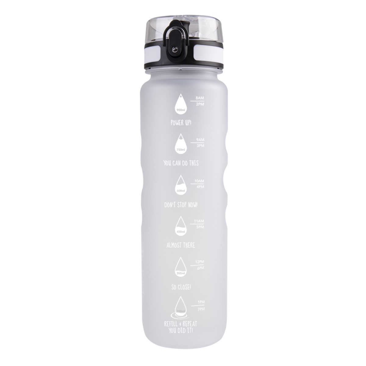 Oasis Tritan Motivational Sports Bottle 1l - White-1