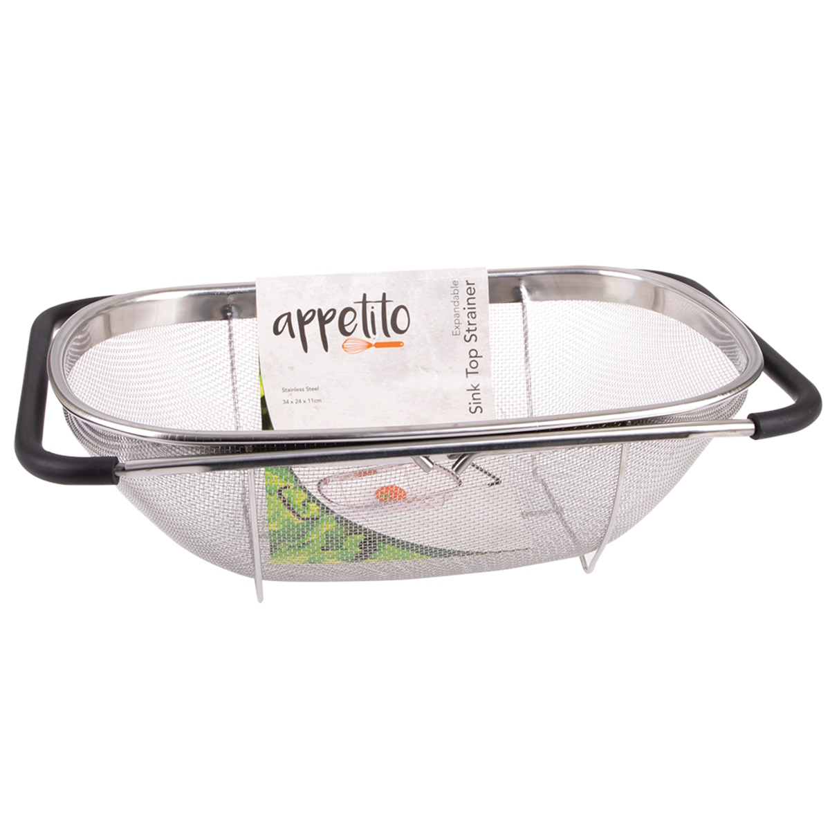 Appetito Stainless Steel Large Expandable Sink Top Strainer-3