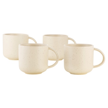 Maxwell & Williams Palette Mug Set of 4 360ML Cream Speckle Gift Boxed