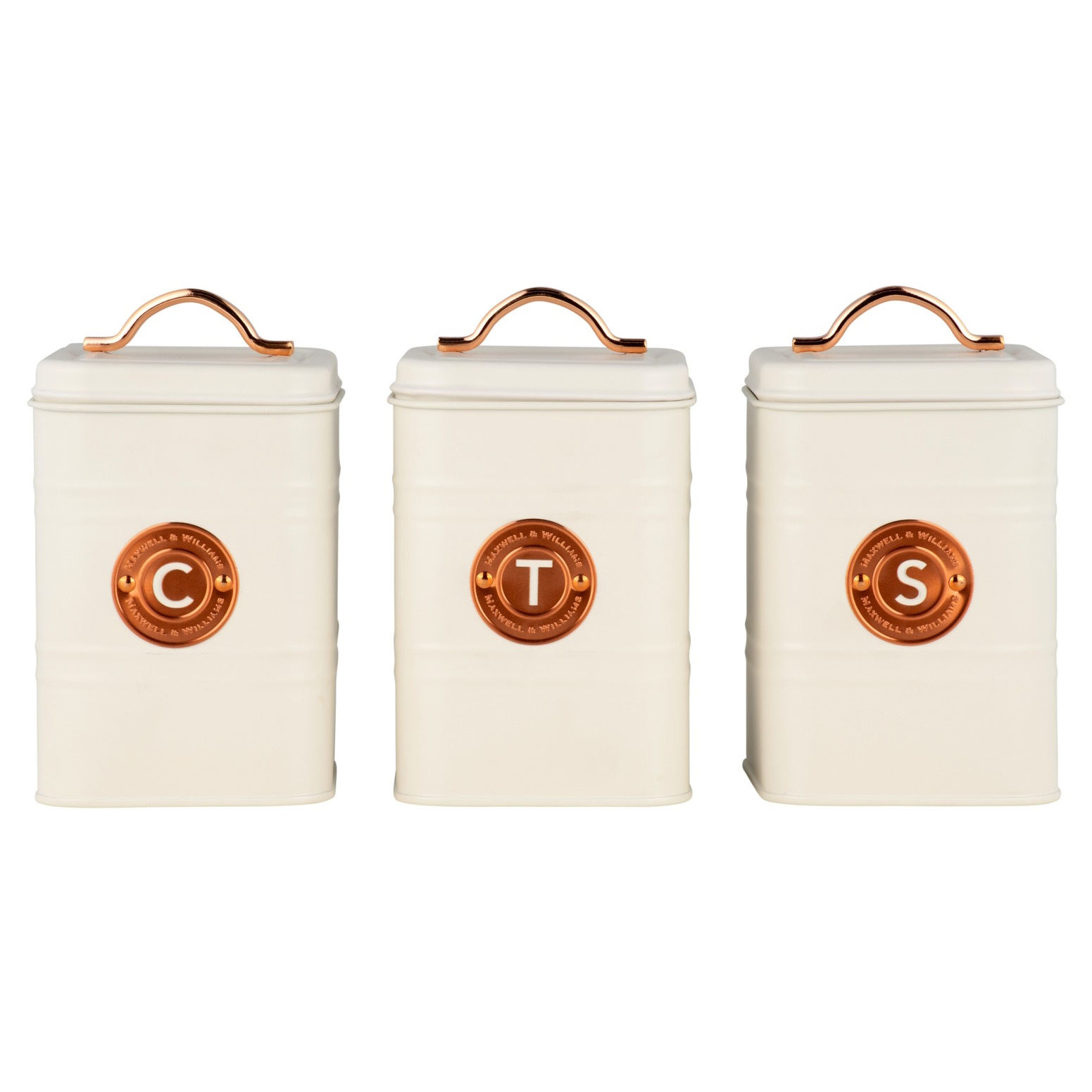 Maxwell & Williams Grantham Canister Set of 3 Cream Gift Boxed-1