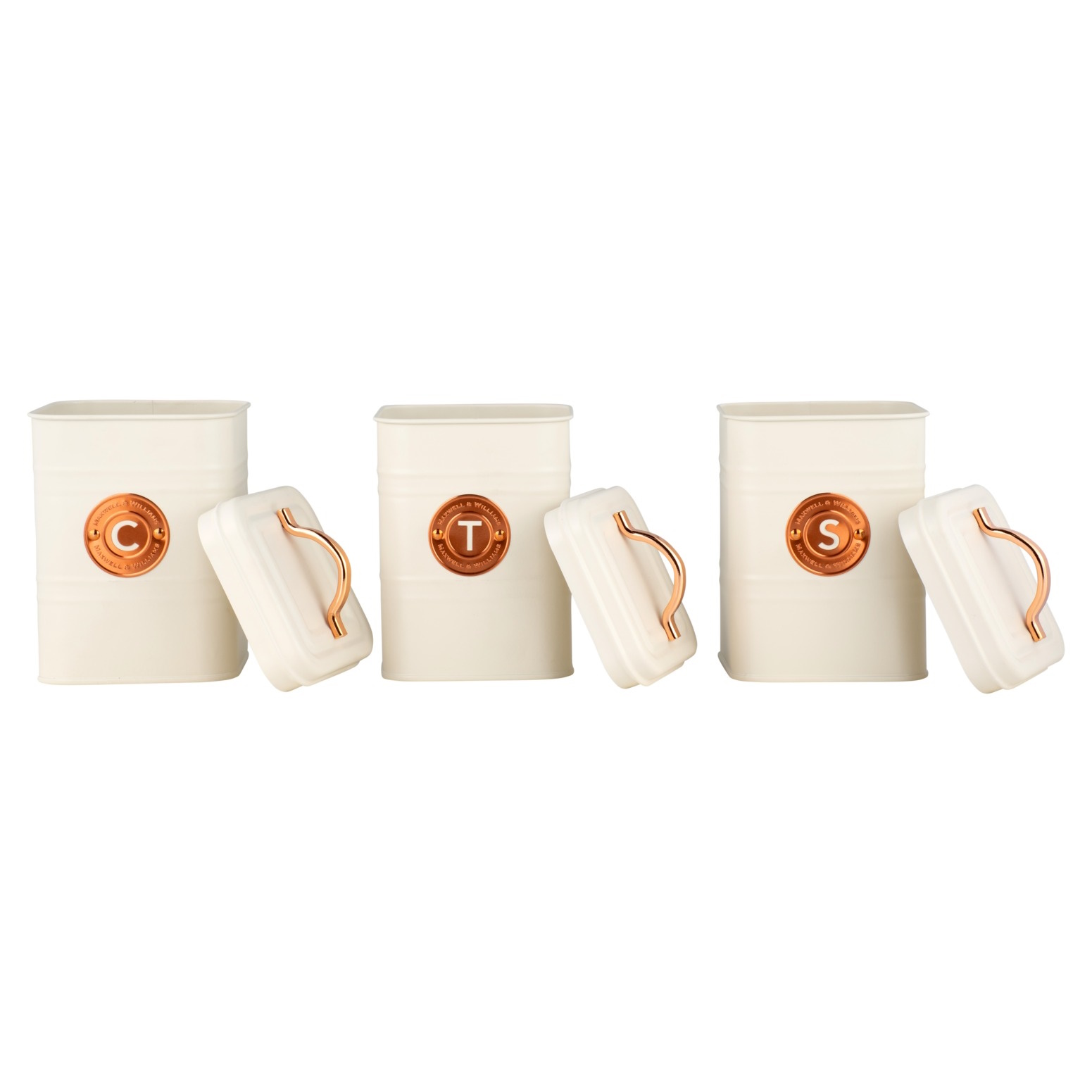 Maxwell & Williams Grantham Canister Set of 3 Cream Gift Boxed-3
