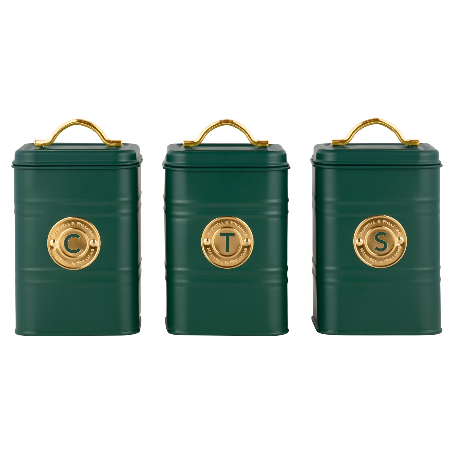 Maxwell & Williams Grantham Canister Set of 3 Green Gift Boxed-1
