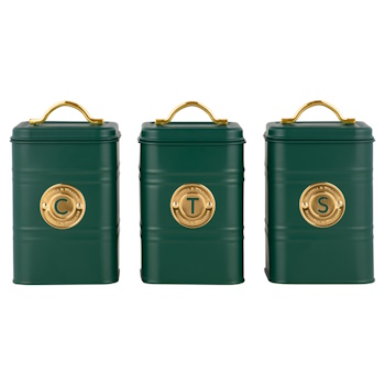 Maxwell & Williams Grantham Canister Set of 3 Green Gift Boxed