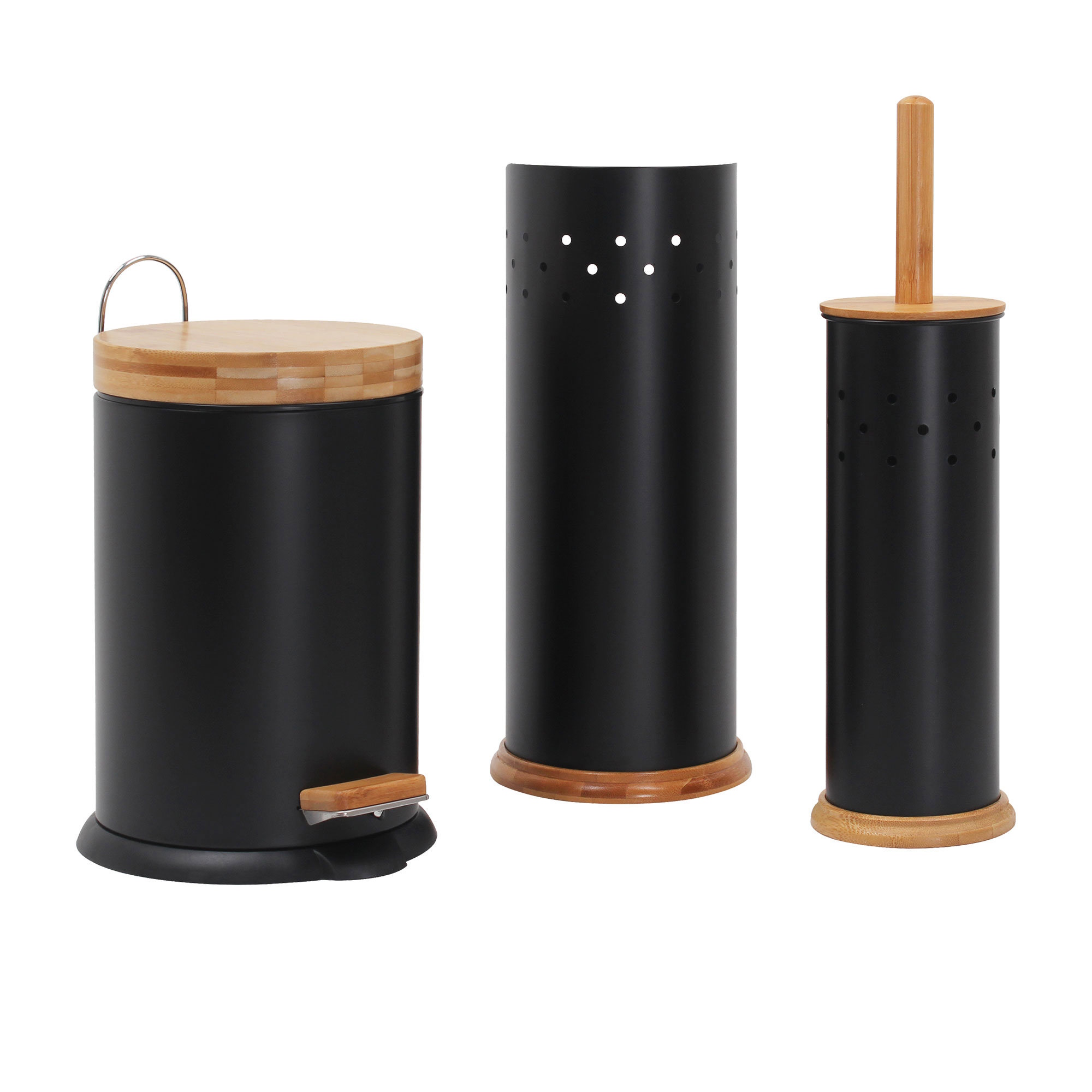 White Magic Eco Basics 3 in 1 Bathroom Set - Black-1