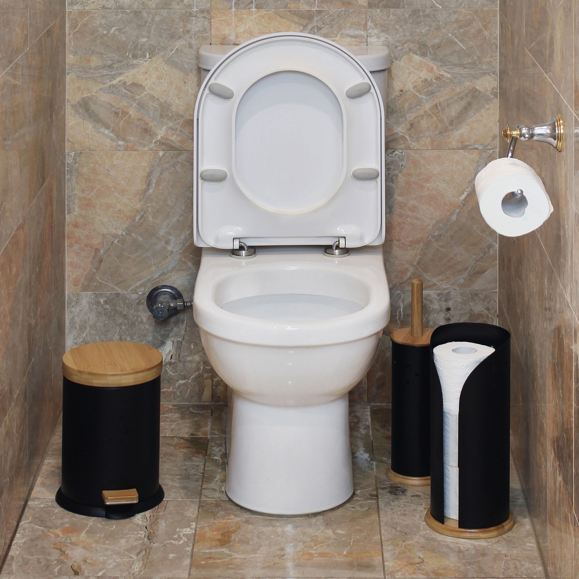 White Magic Eco Basics 3 in 1 Bathroom Set - Black-4