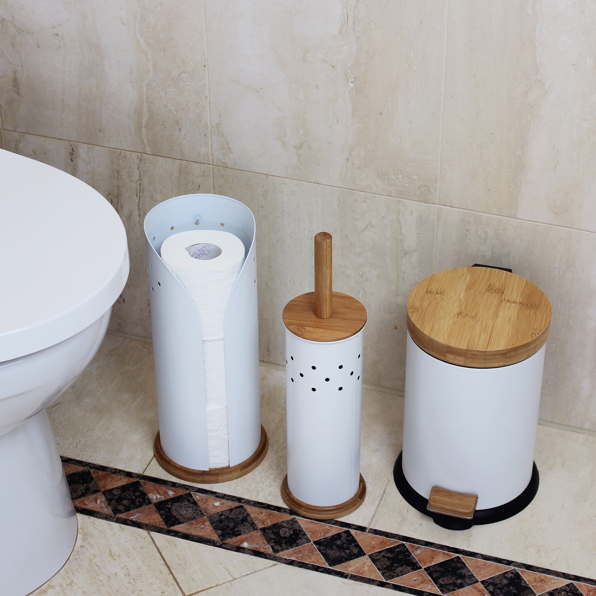 White Magic Eco Basics 3 in 1 Bathroom Set - White-3