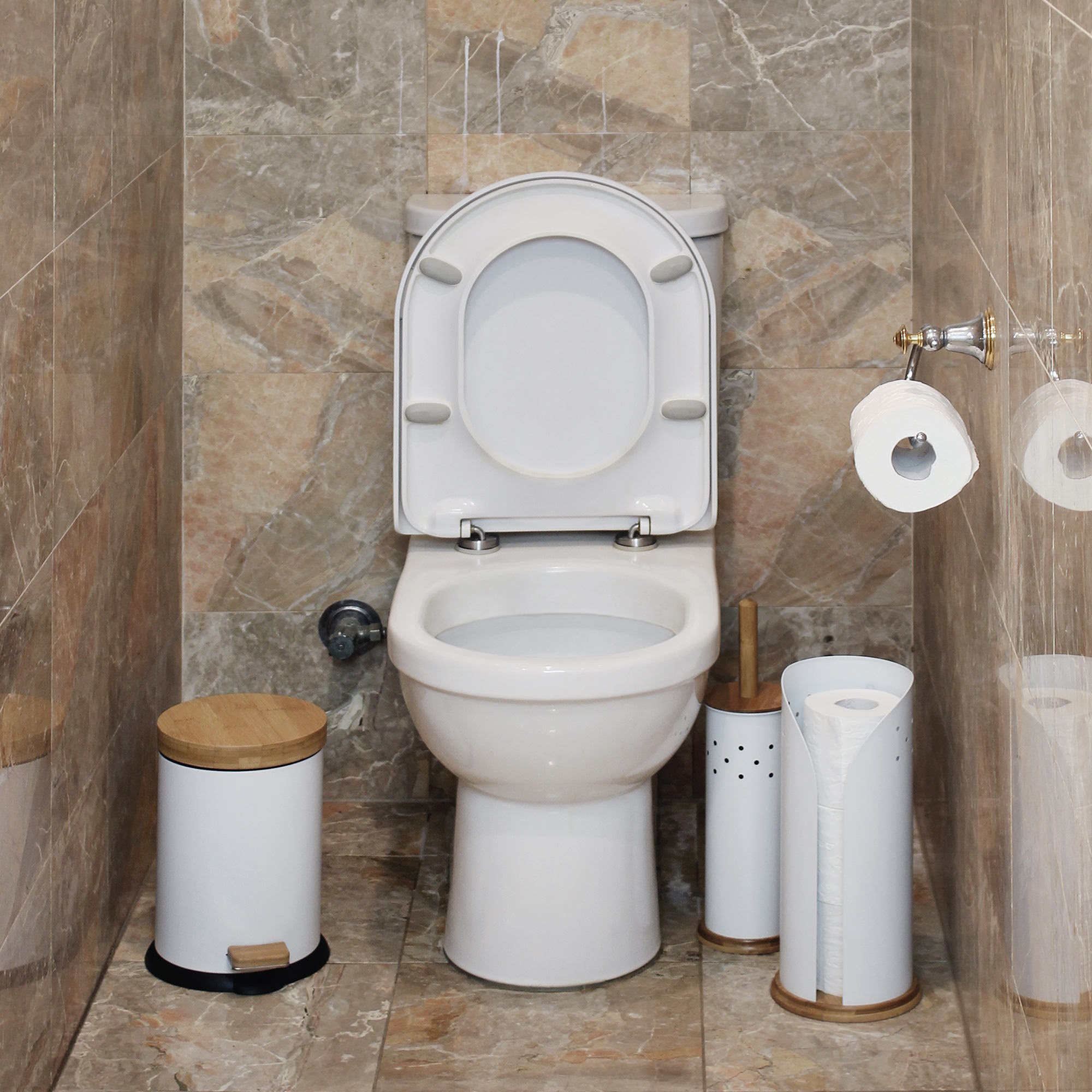 White Magic Eco Basics 3 in 1 Bathroom Set - White-4