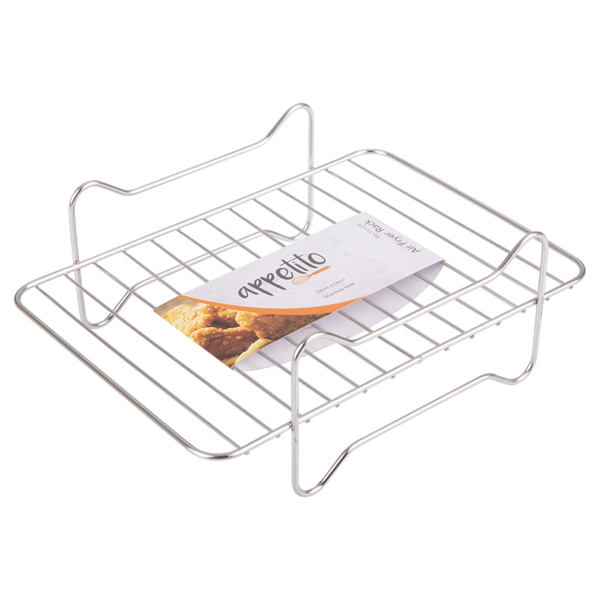 Appetito Stainless Steel Rectangle Air Fryer Rack 22 X 16cm-3