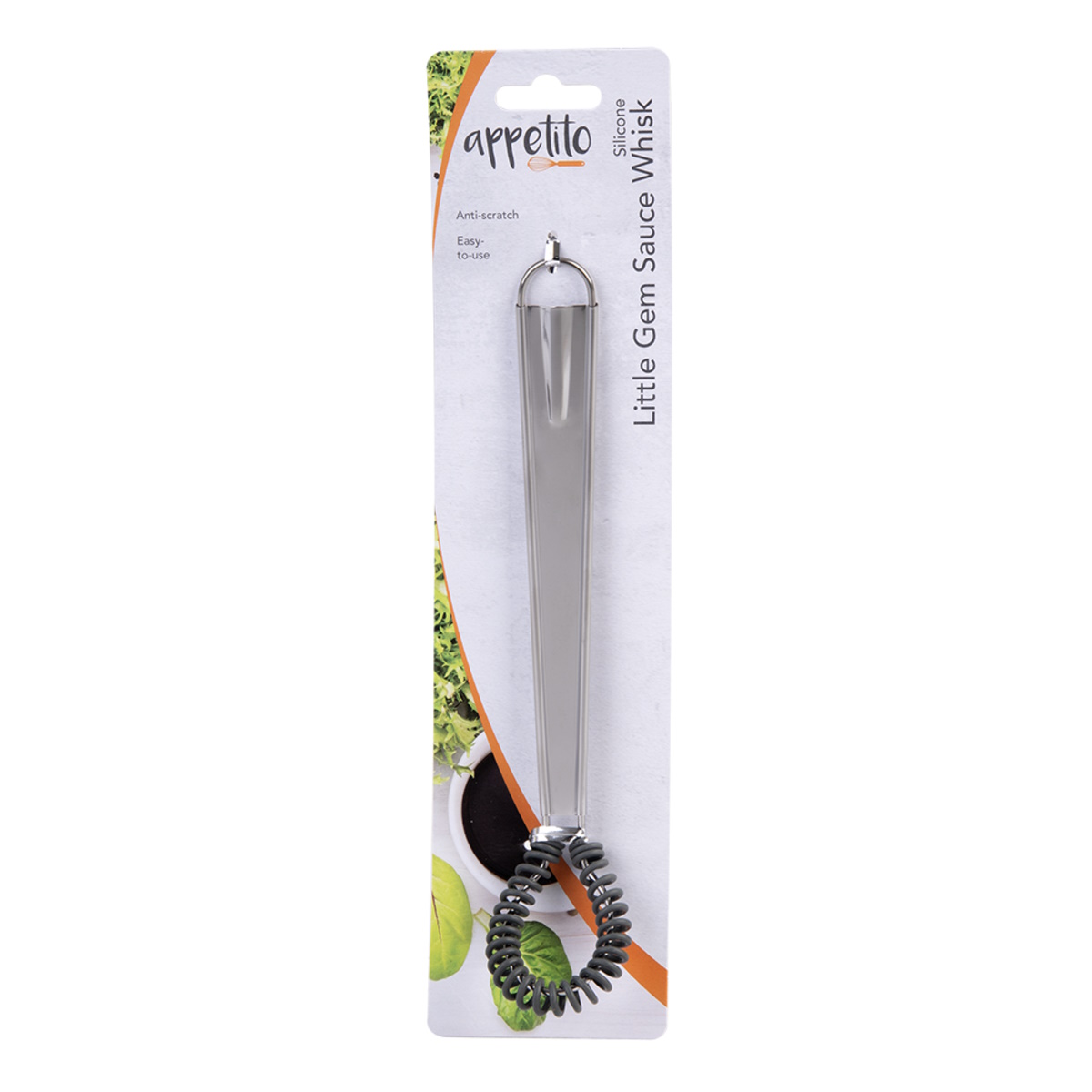 Appetito Silicone Little Gem Sauce Whisk - Charcoal Grey-3