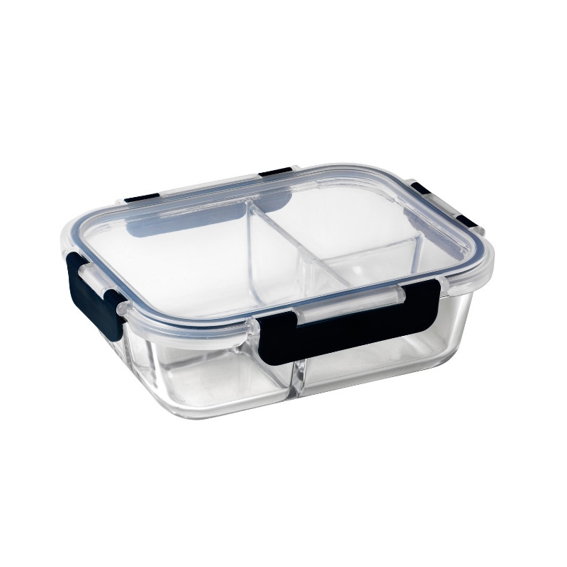 Pyrex Meal Prep 950ml  Rectangular Trio Divided Lunch Box-3