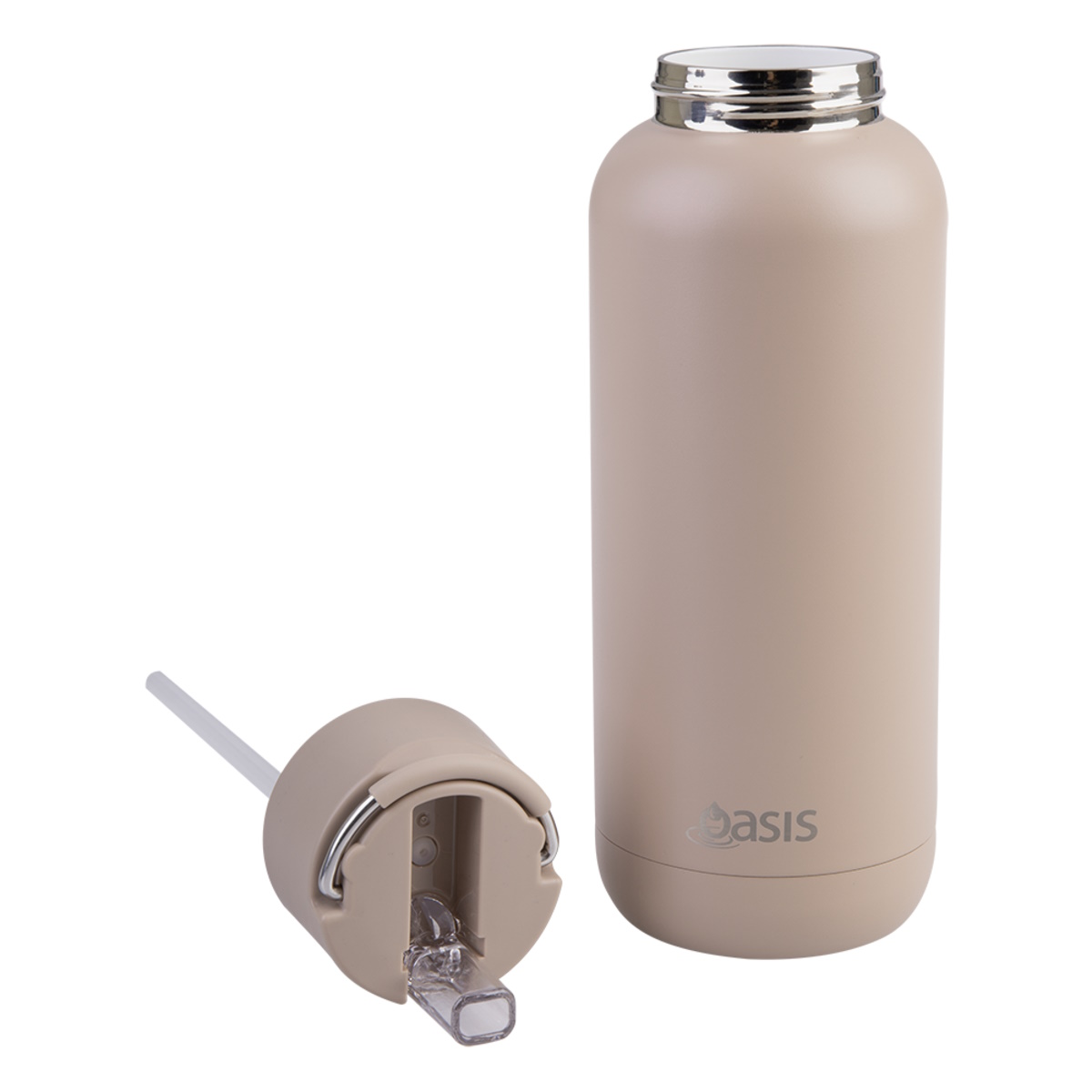 Oasis Moda Ceramic Lined Stainless Steel Triple Wall Insulated Drink Bottle 1l - Latte-2