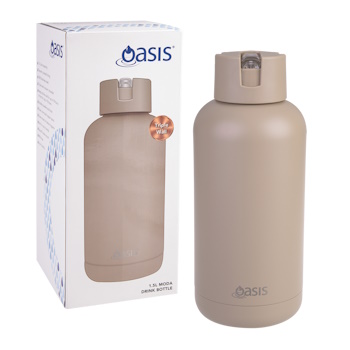 Oasis Moda Ceramic Lined S/S Triple Wall Ins. Drink bottle 1.5l Latte