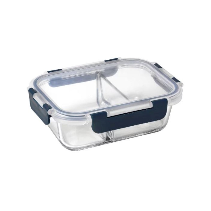 Pyrex Meal Prep 1L Rectangular Duo Divided  Lunch Box-1