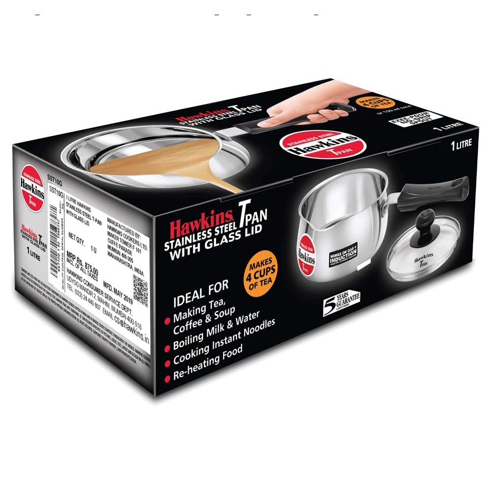Hawkins Stainless Steel Saucepan 1L With Lid SST10G-4
