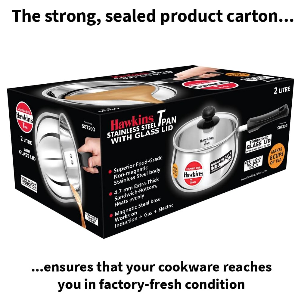 Hawkins Stainless Steel Saucepan 2L With Lid SST20G-4