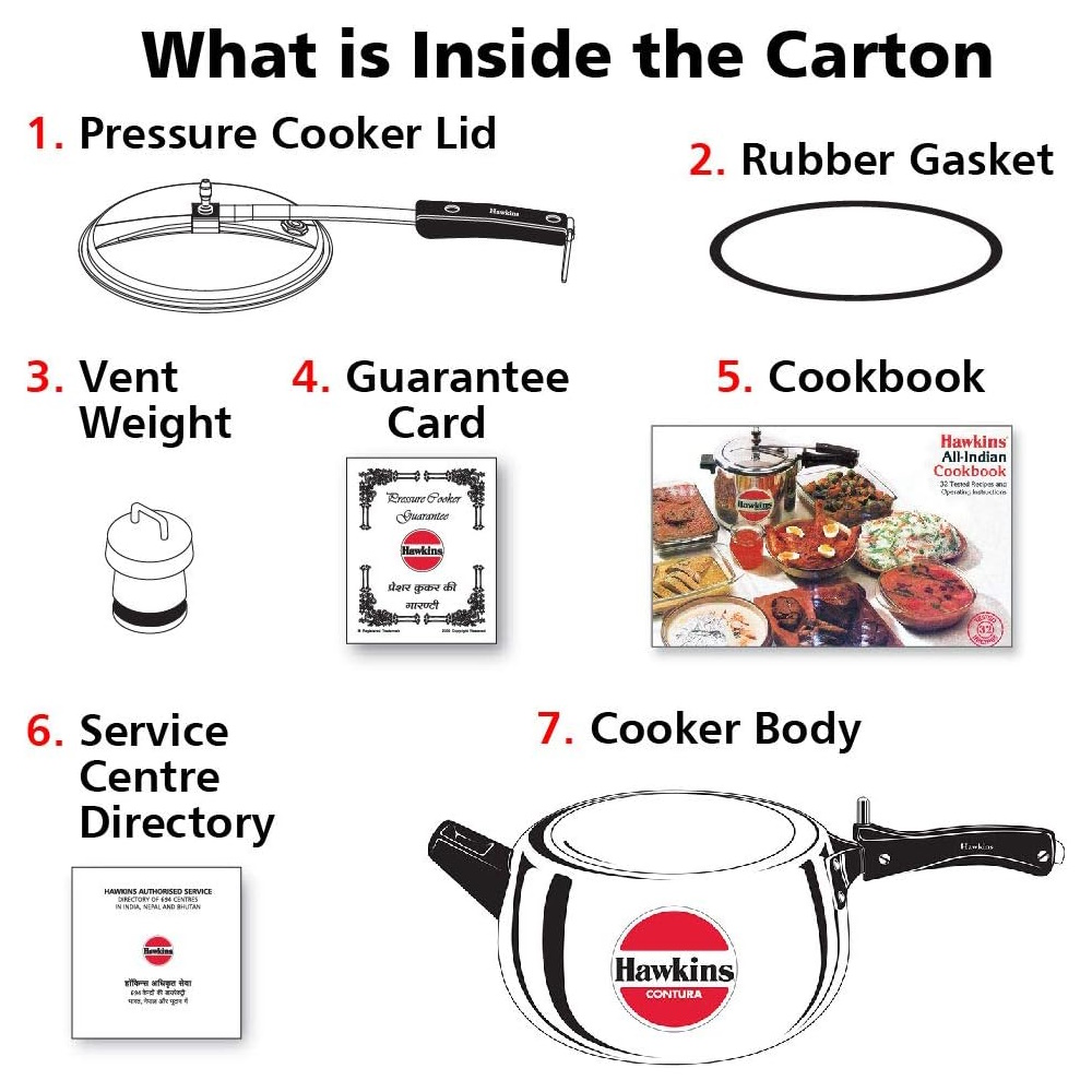 Hawkins Contura 5 Litre Pressure Cooker - HC50-3
