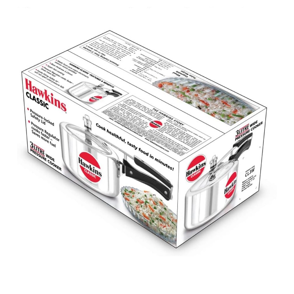 Hawkins Classic 3L Wide Pressure Cooker - CL3W-4