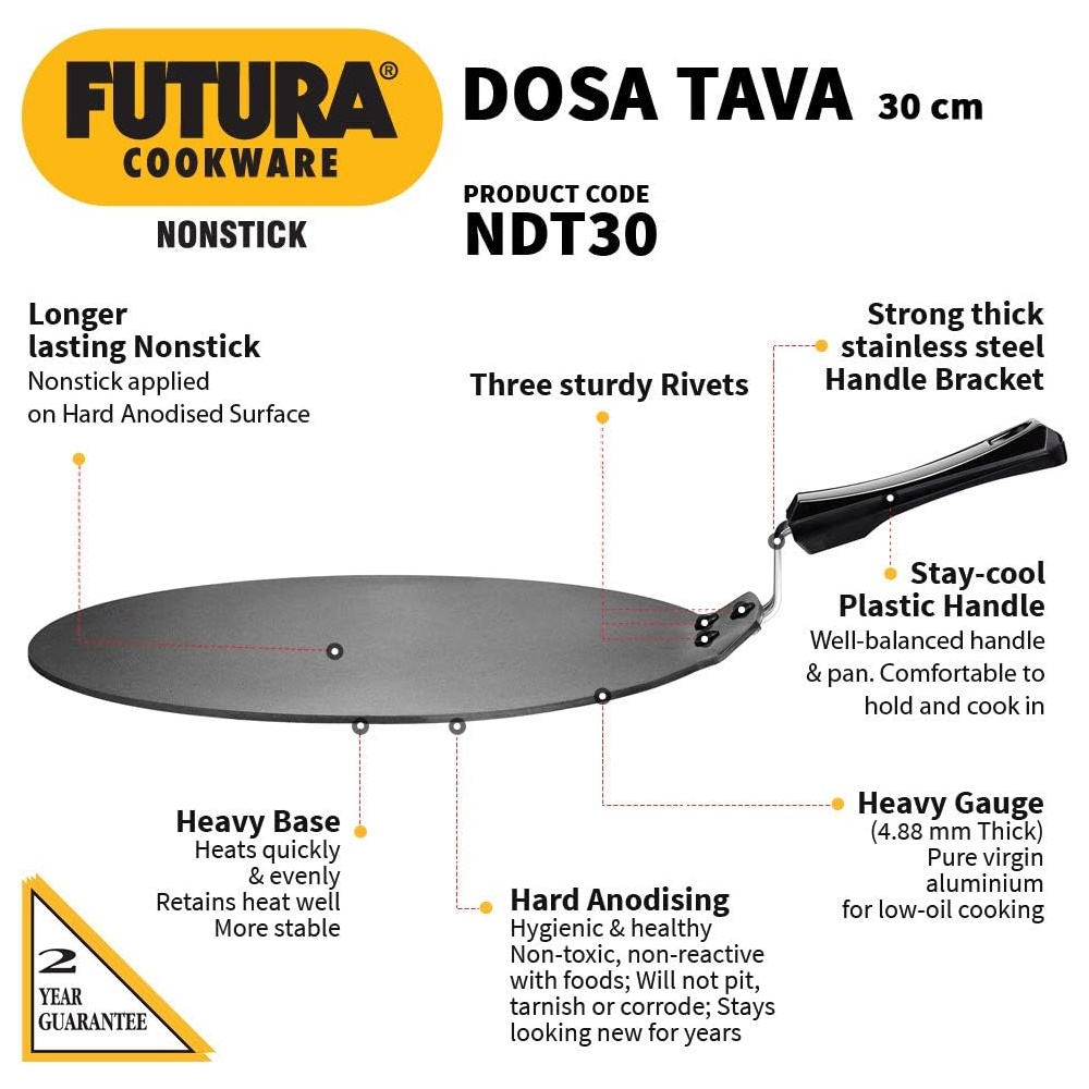 Hawkins Futura Non Stick Dosa Tava 30 cm - NDT30