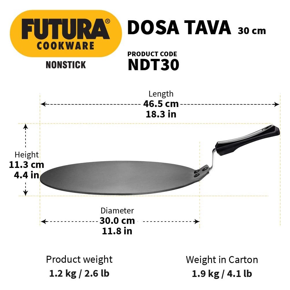 Hawkins Futura Non Stick Dosa Tava 30 cm - NDT30-3