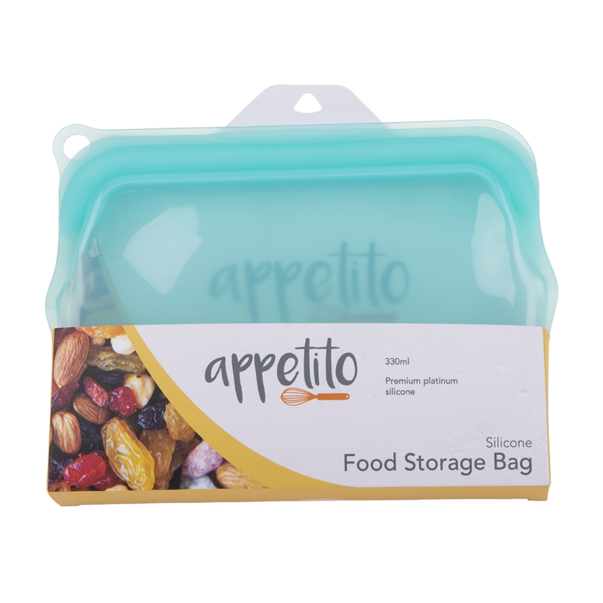 Appetito Silicone Small Food Storage Bag 330ml - Aqua-3