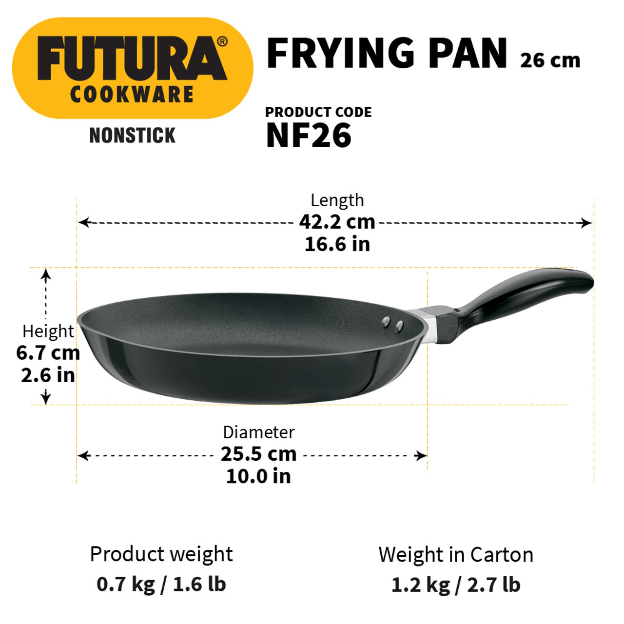Hawkins Futura Nonstick Frying Pan 26 Cm - NF26