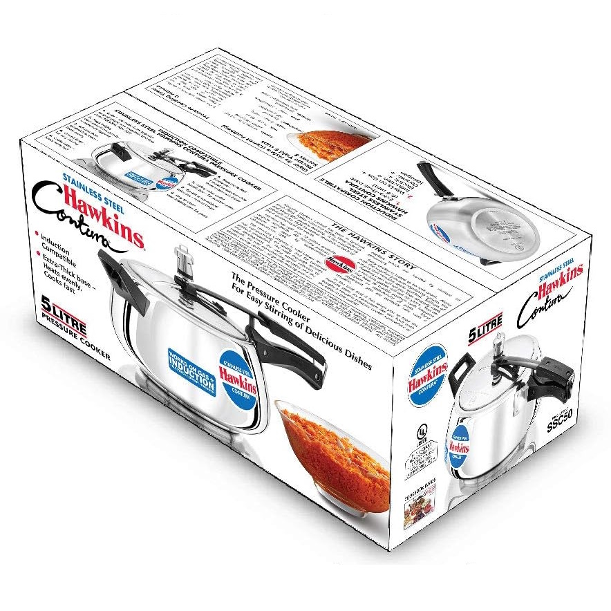 Hawkins Stainless Steel Contura 5 Litre Pressure Cooker - SSC50 -4