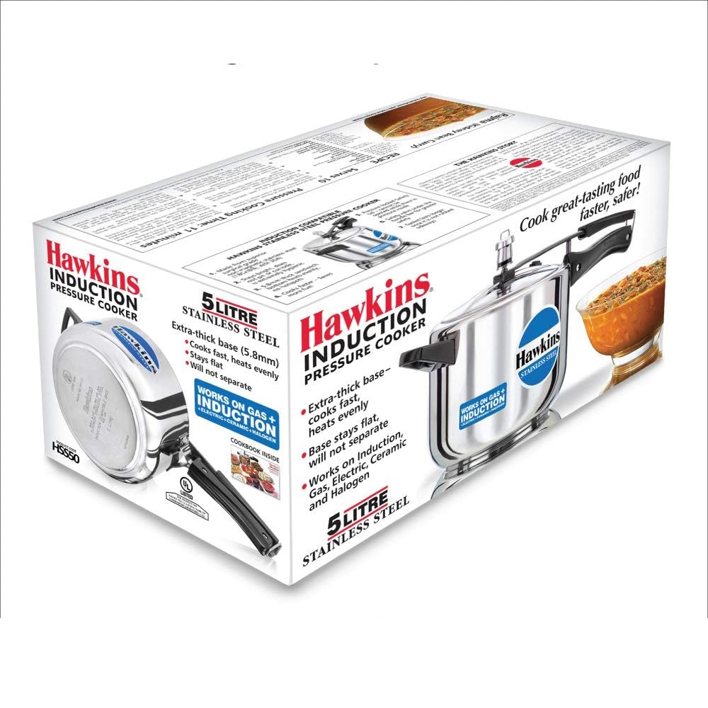 Hawkins Stainless Steel Contura 5 Litre Pressure Cooker Tall - HSS50-4