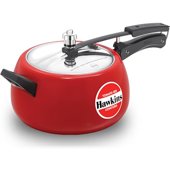 Hawkins Ceramic-coated Contura 5 Litre - Tomato Red Pressure Cooker - CTR50
