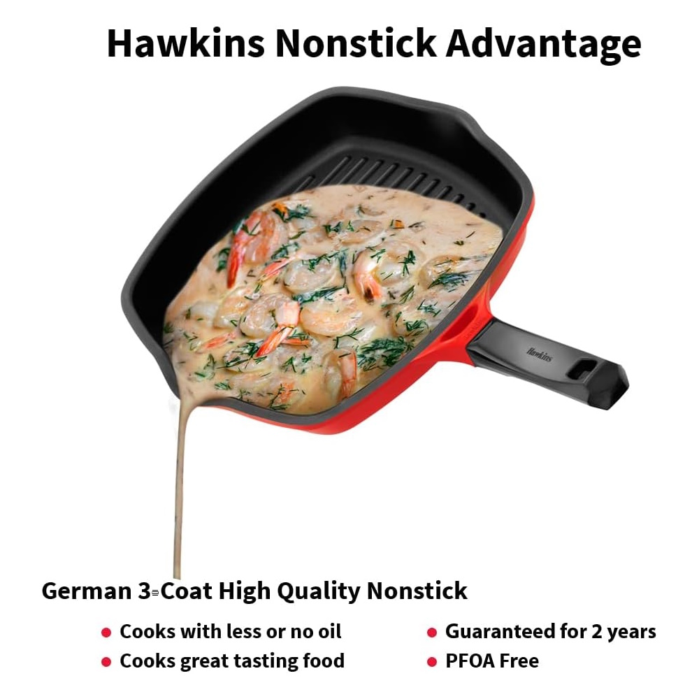 Hawkins Die-Cast Grill Pan with Lid 30cm - DCGP30G-4