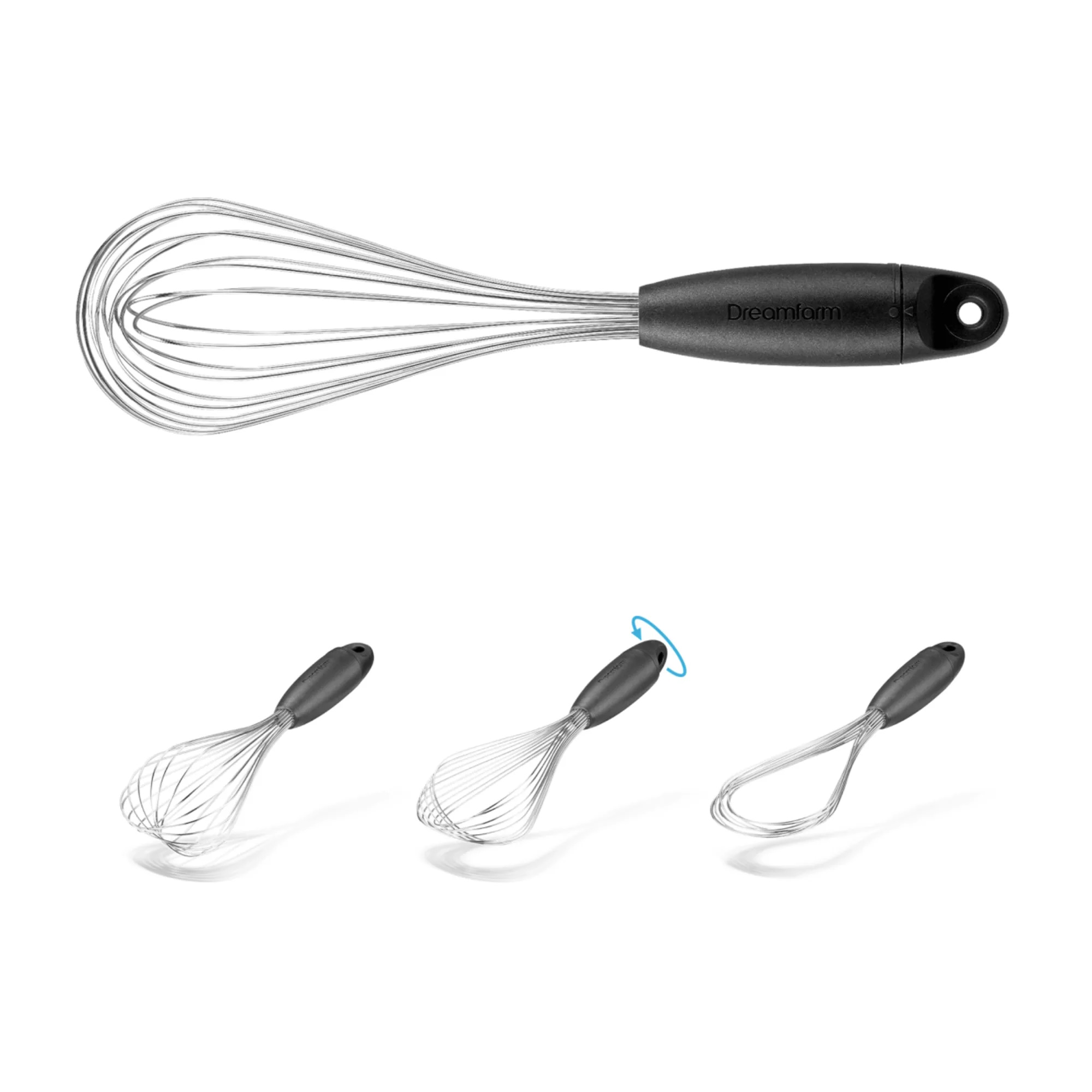 Dreamfarm Mini Flisk Fold Flat Balloon Whisk 23cm Black-4