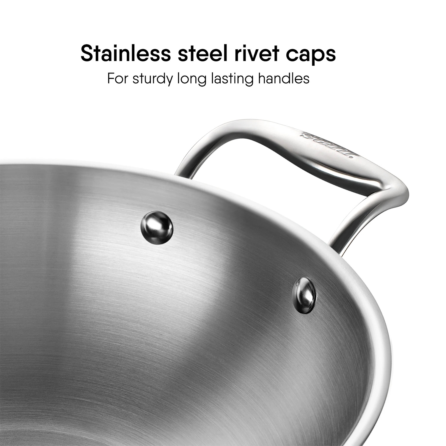 Stahl 30cm Wok/Kadai - Triply Artisan Series -4