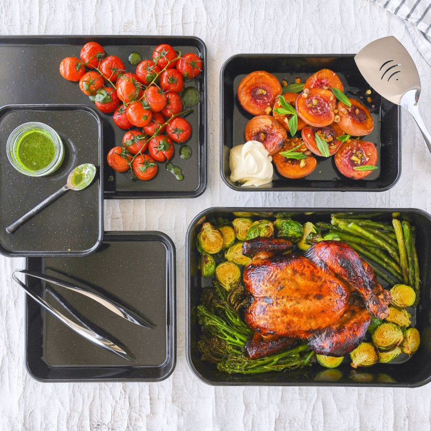 Bakemaster Enamel Baking Tray 39X27X2cm-2