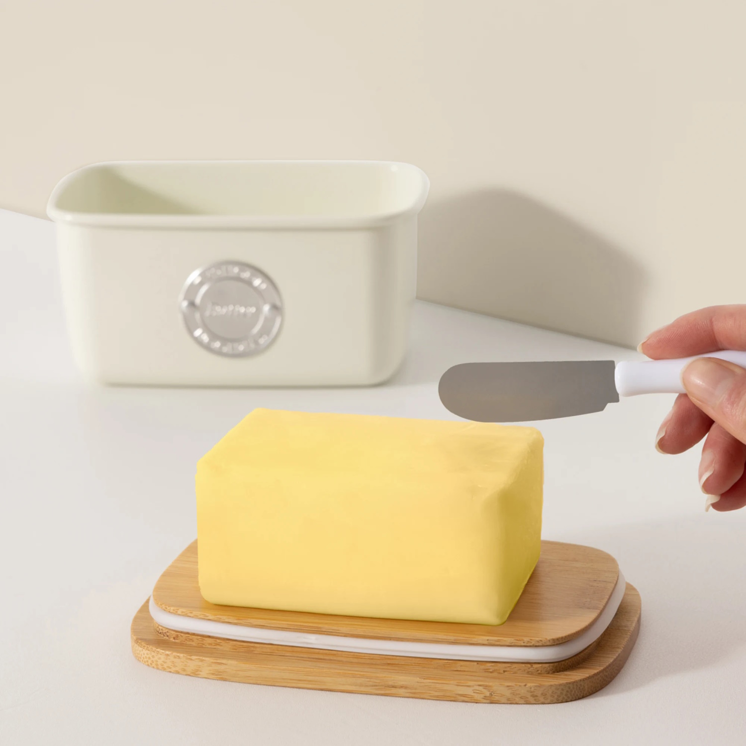 Typhoon Living Butter Dish 650ml Cream-4