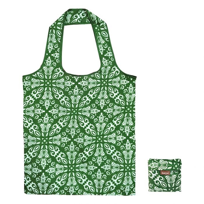Sachi Fold Up Eco Reusable Shopping Bag - Green Leaf-1