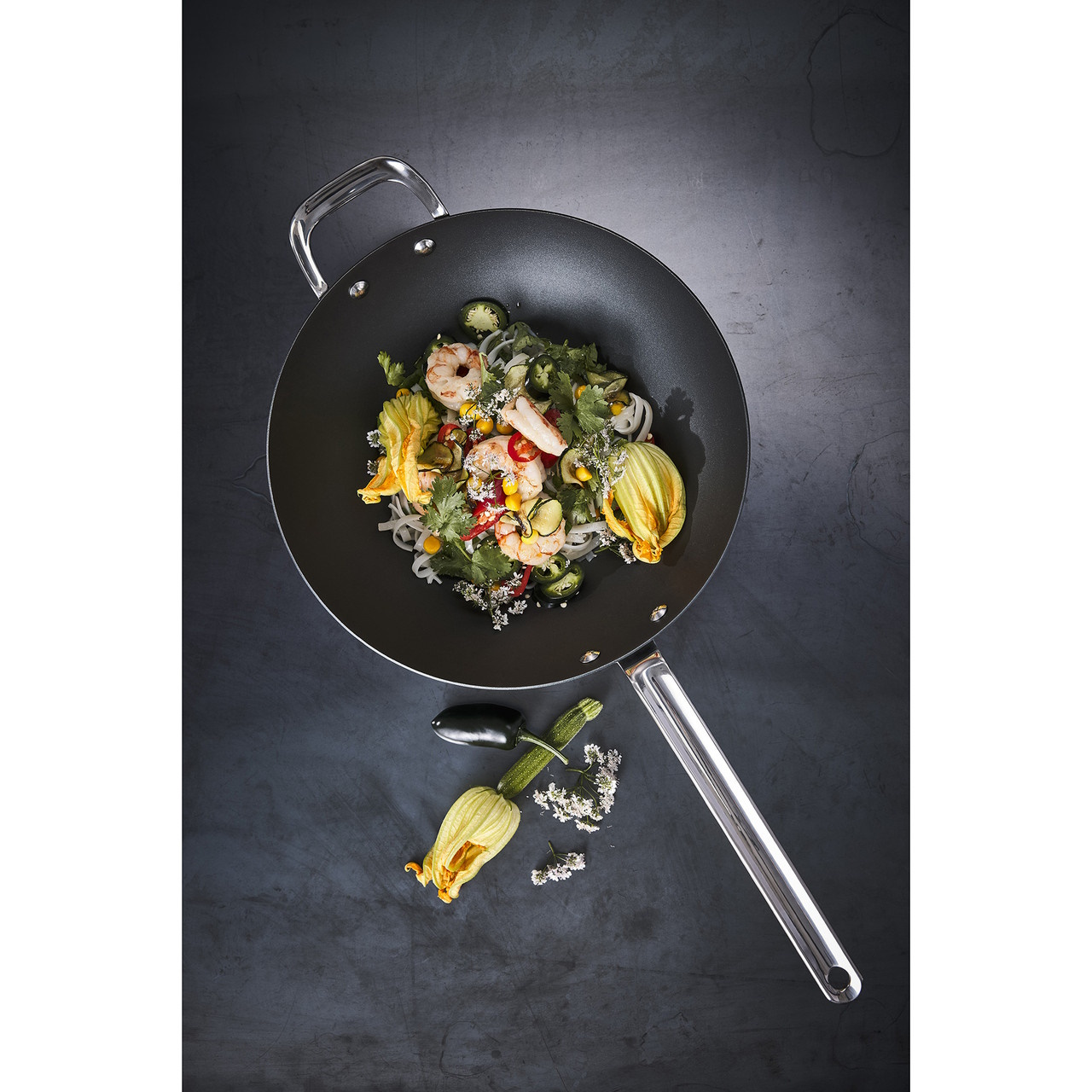 Scanpan Black Iron Carbon Steel Wok 30cm-4