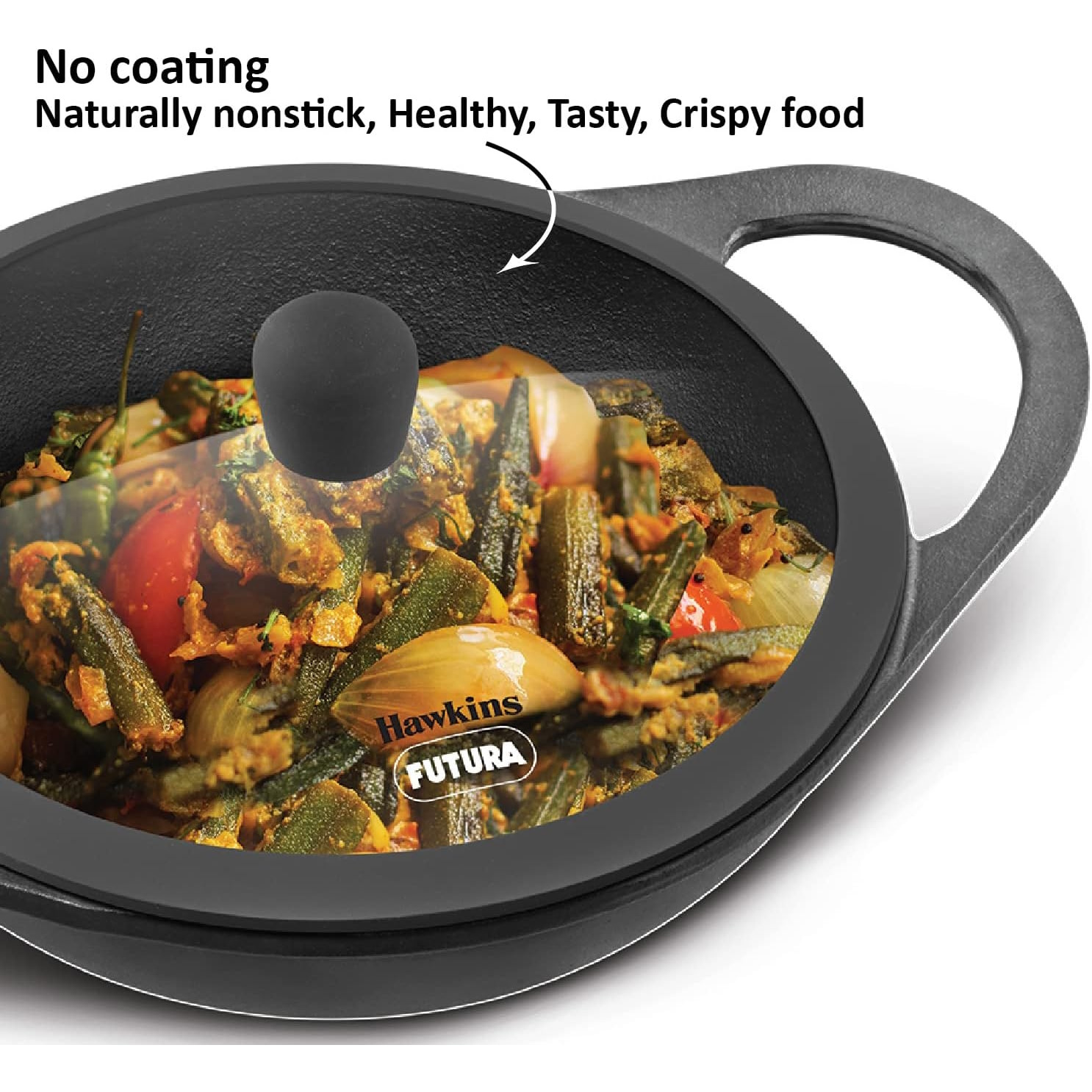 Hawkins Futura 2 Litre Cast Iron Kadhai (CIK20G)-2