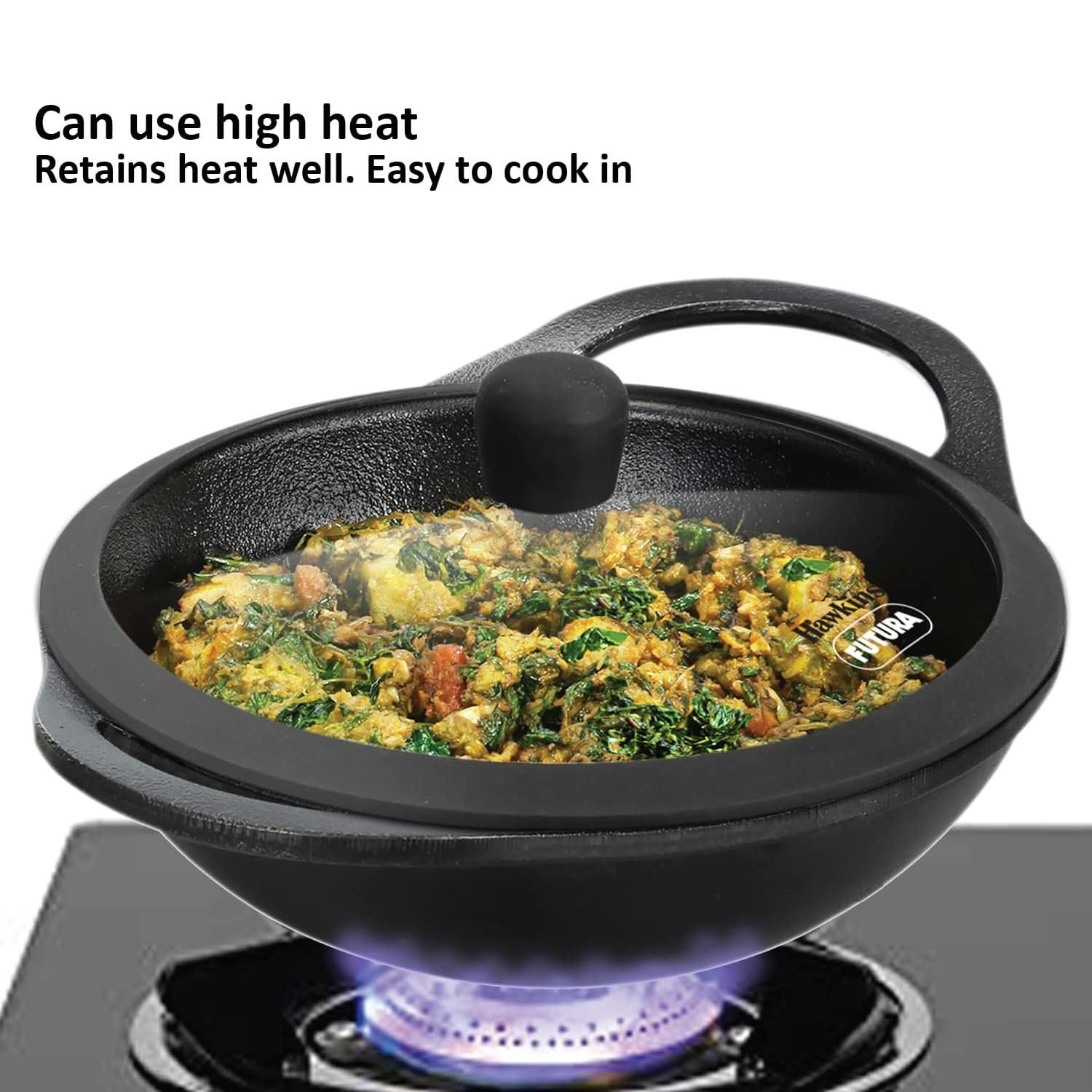 Hawkins Futura 2 Litre Cast Iron Kadhai (CIK20G)-3