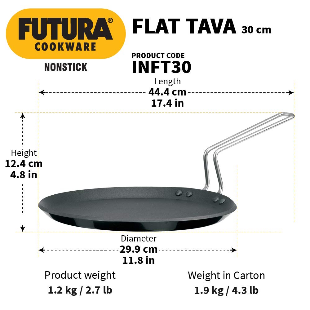 Hawkins Futura Induction Compatible Nonstick Flat Tava 30 cm (INFT30)-3