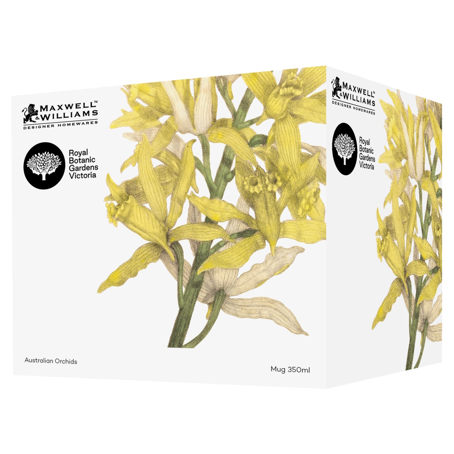Maxwell & Williams Royal Botanic Gardens Australian Orchids Mug 350ML Yellow Gift Boxed-4