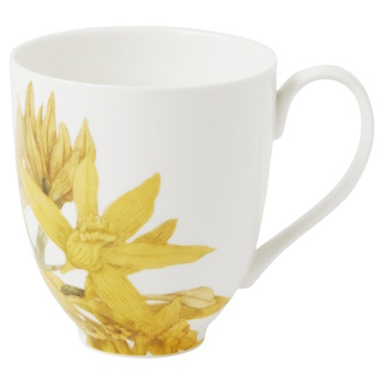 Maxwell & Williams Royal Botanic Gardens Australian Orchids Mug 350ML Yellow Gift Boxed