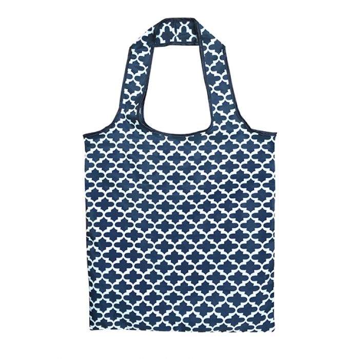 Sachi Fold Up Eco Reusable Shopping Bag - Blue Trellis-3