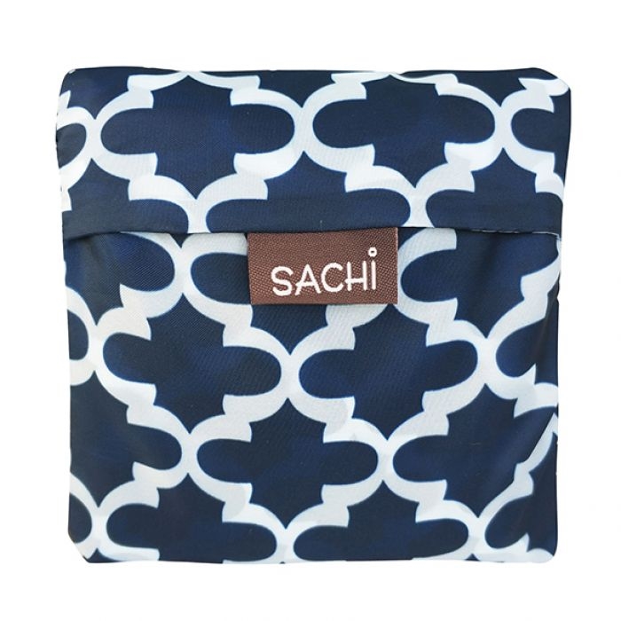 Sachi Fold Up Eco Reusable Shopping Bag - Blue Trellis-4