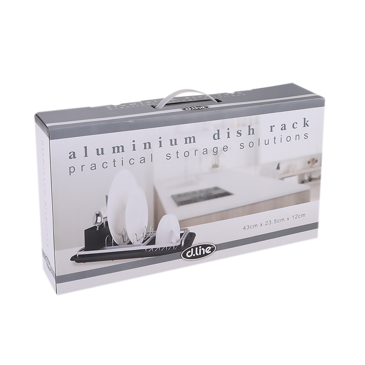 D.line Aluminium Compact Dish Rack With Draining Board-3