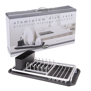 D.line Aluminium Compact Dish Rack With Draining Board