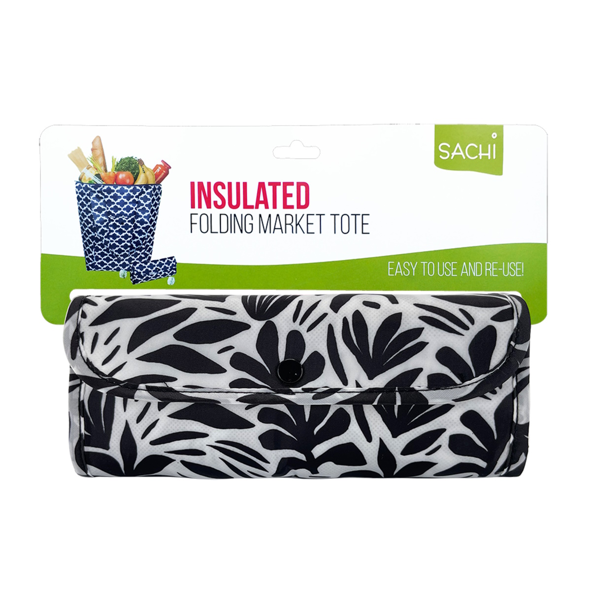 Sachi Insulated Market Tote - Monochrome  Blooms-3