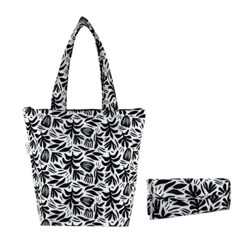 Sachi Insulated Market Tote - Monochrome  Blooms